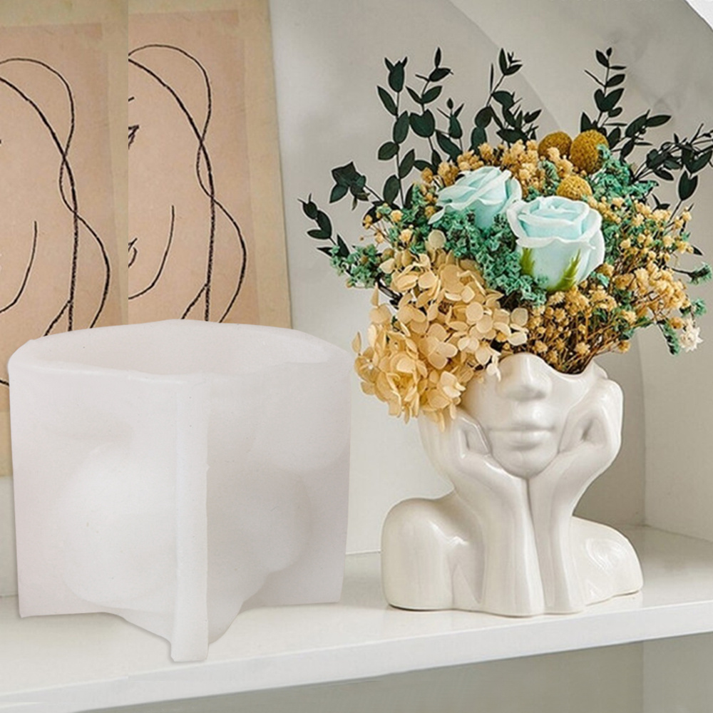 Abstract Face Planter Pot Sili - Echeveria Succulent 评论和价格
